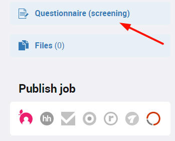 How can I link questionnaire to the job
